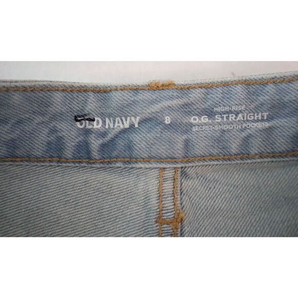 Old Navy Women's Sz 8 Light Blue Camila High-Rise O.G. Straight Shorty Shorts - Picture 4 of 7